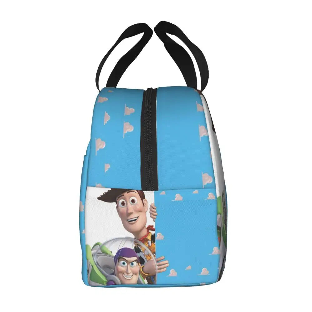 Custom Toy Story Buzz Ranger Suit Insulated Lunch Bag Reusable Thermal Cooler Bento Box For Women Food Container Tote Bags