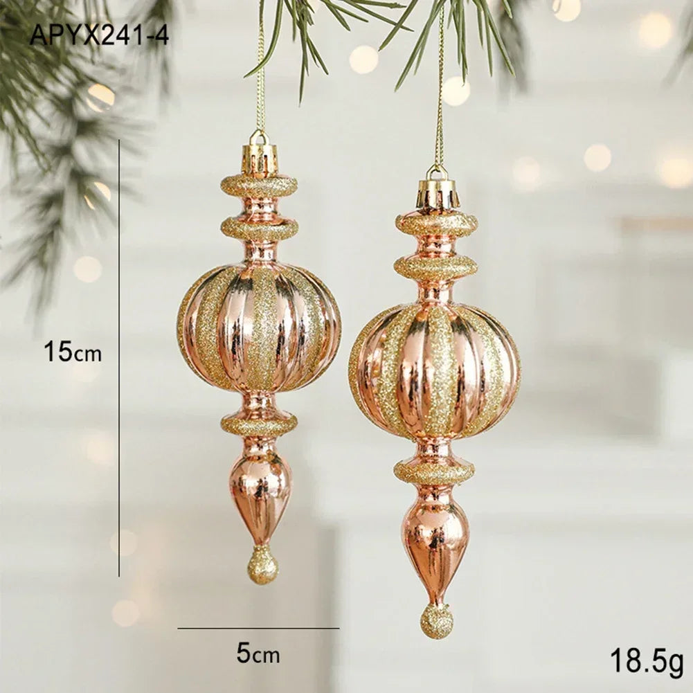 1pcs Golden Christmas Ornaments Festive Christmas Tree Hangings Ornaments Funny Christmas Tree Decoration Stylish Christmas