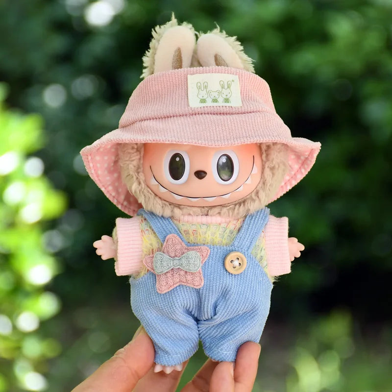 17cm Cute Mini Plush Doll'S Clothes Outfit Accessories For Korea Kpop Exo Labubu Idol Dolls Overalls Hat Clothing DIY Kids Gift