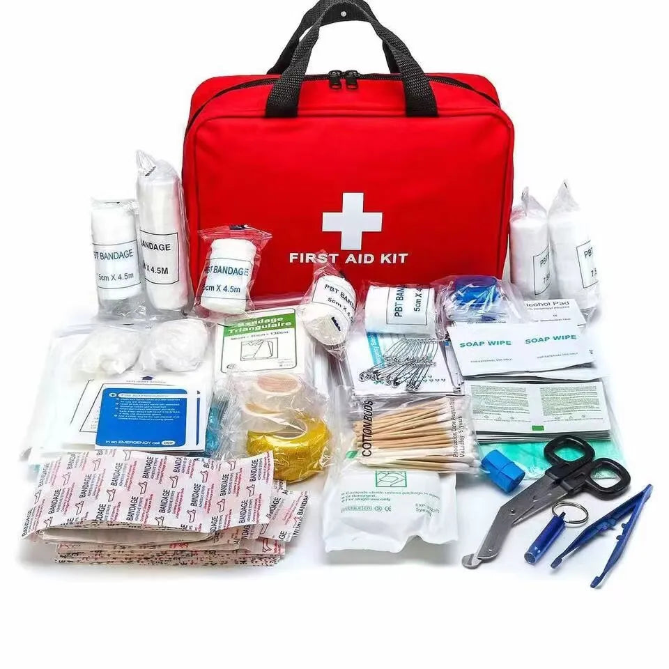 184pcs First Aid Kit, Multi-purpose Emergency Medical Supplies Portable Medical Bag, For Outdoor Hiking, Camping And More