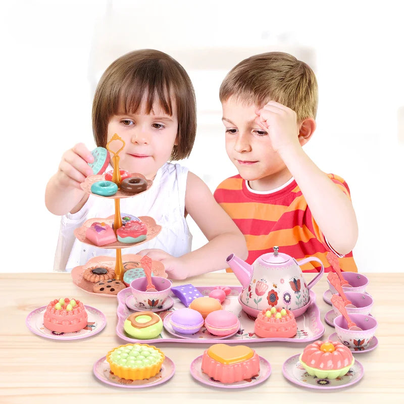 Play tea set Kitchen Play Set children furniture Infant Pretend  Kids Toys For Girls Kitchen Set