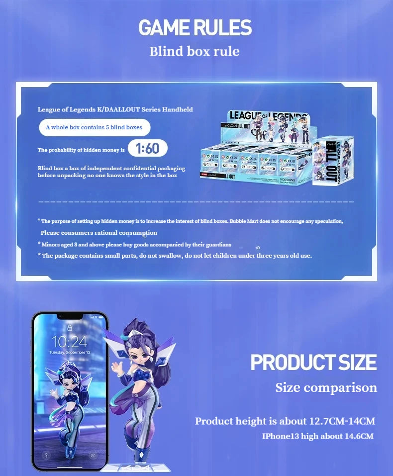 LOL League Of Legend Game Blind Box Toy K/DA All Out Girl Group Series mystery box Model Figurine Game Decoration Christmas Gift