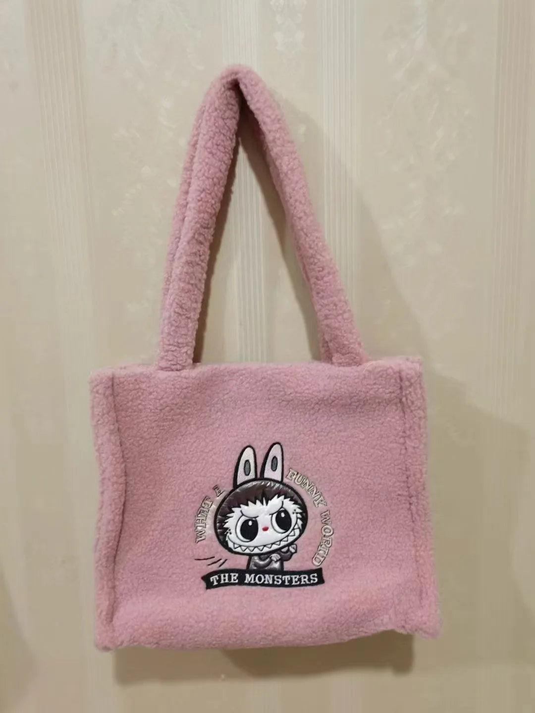 New Labubu Shoulder Bag Cartoon Large Capacity Handbag Plush Toy Bag Student Crossbody Bags The Monsters Outdoor Travel Use