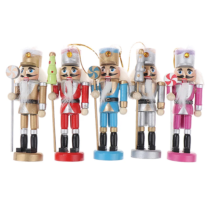 14/13/12/10.5cm Christmas Nutcracker Puppet Ornaments Desktop Home Decor Walnuts Soldiers Band Dolls Nutcracker Miniatures 1PCS