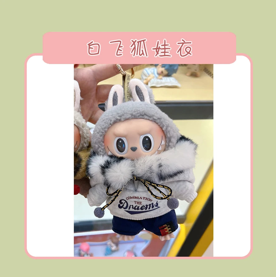 Hot Labubu Doll Clothes Fashion Clothes Hoodies For 17cm Doll Clothes Color Match Hoodies Dolls Accessories Cute Little Cloths