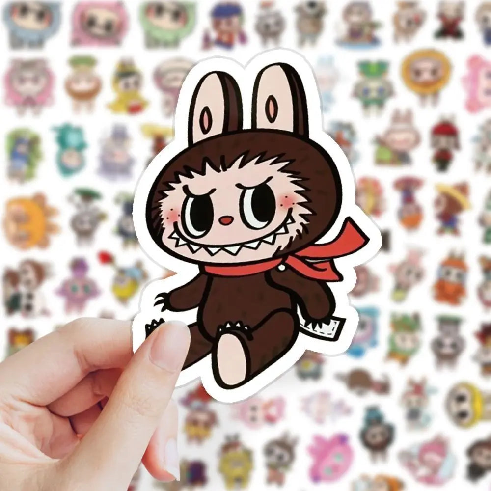 103 PCS Labubu Cute Monster Cartoon Waterproof Stickers Pack Anime Accessories