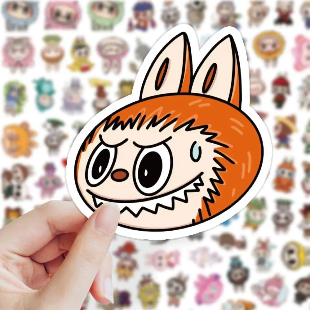 103 PCS Labubu Cute Monster Cartoon Waterproof Stickers Pack Anime Accessories