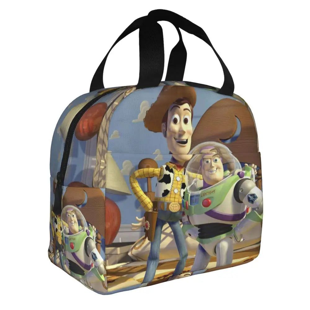 Custom Toy Story Buzz Ranger Suit Insulated Lunch Bag Reusable Thermal Cooler Bento Box For Women Food Container Tote Bags