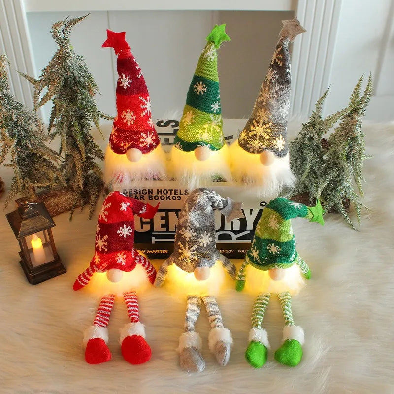 LED Glowing Gnome Christmas Faceless Doll Merry Christmas Home Decoration Navidad Natal Gifts New Year 2024 Christmas Gift