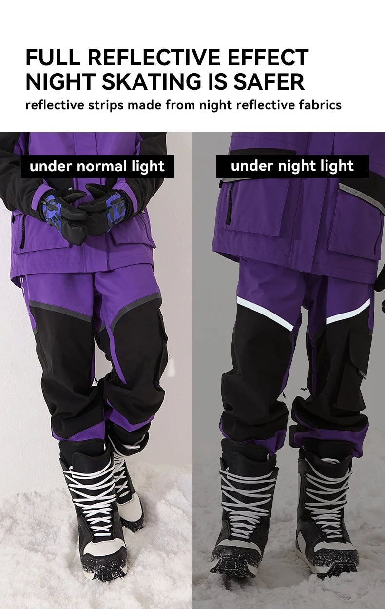 Winter Ski Pants Women Outdoor High Quality Windproof Waterproof Warm Snow Trousers Winter Ski Snowboarding Pants Splicing beam