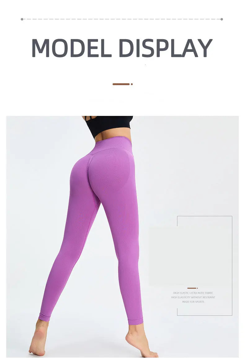 Seamless High Waist Nude Yoga Pants Women's Honey Peach Hip Lifting Tight Fitness Pants Quick Dried Exercise Push Up Yoga Pants