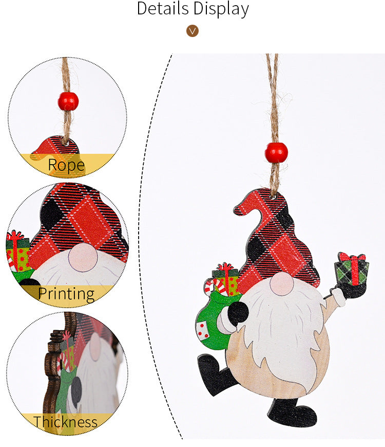 Merry Christmas Gnome Wooden Pendant Christmas Decorations For Home 2022 Cristmas Ornament Xmas Navidad Happy New Year 2023