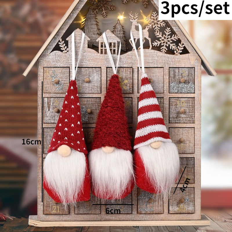 2023 Cute Christmas Santa Snowman Deer Doll Decoration Gift Doll Christmas Tree Hanging Ornament New Year Xmas Home Decoration