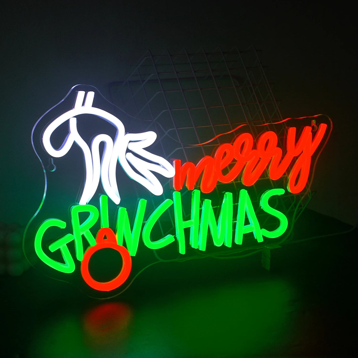 Merry Christmas Neon Sign Red Green LED Lights With Small Decor Dimmable Room Decoration For Festival Home Party Wall Lamp Signs