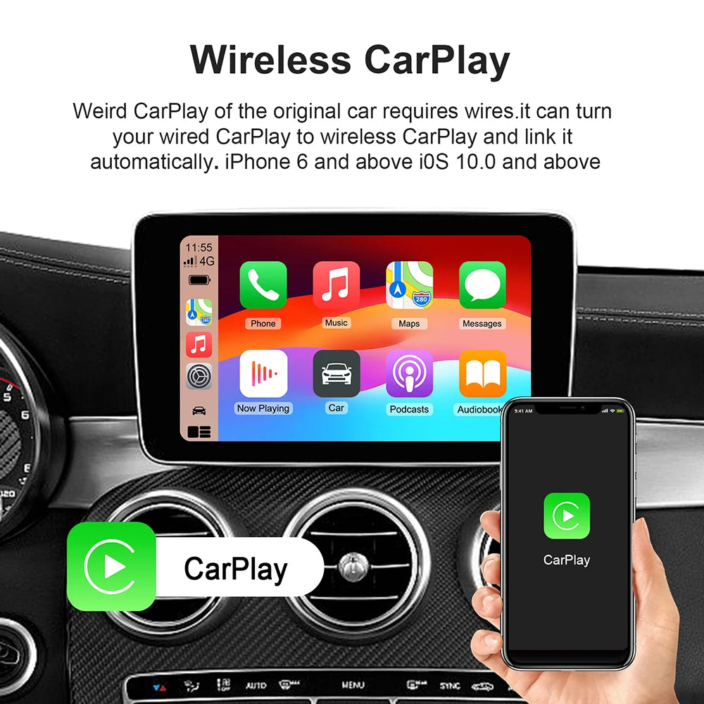 Android 13 Carplay Ai Box Wireless Android Auto Smart TV Box Car Intelligent System WIFI Support Netflix YouTube FOTA Upgrade