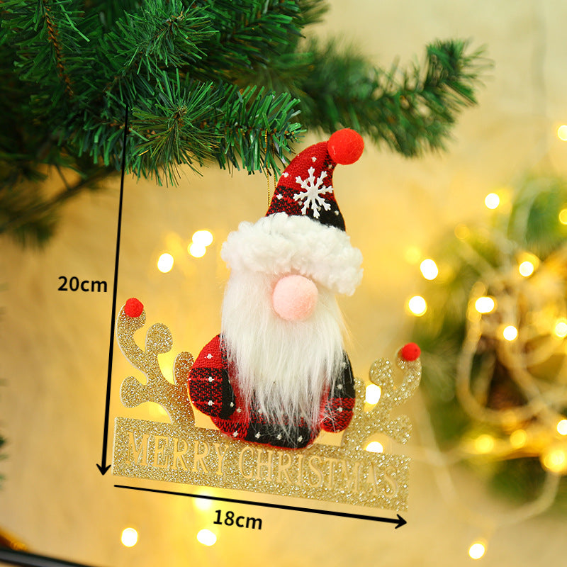 2023 Cute Christmas Santa Snowman Deer Doll Decoration Gift Doll Christmas Tree Hanging Ornament New Year Xmas Home Decoration