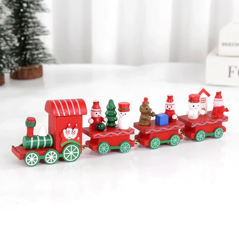 Christmas Wooden Train Ornament Merry Christmas Decoration For Home 2024 Xmas Kids Gifts Noel Natal Navidad New Year 2024