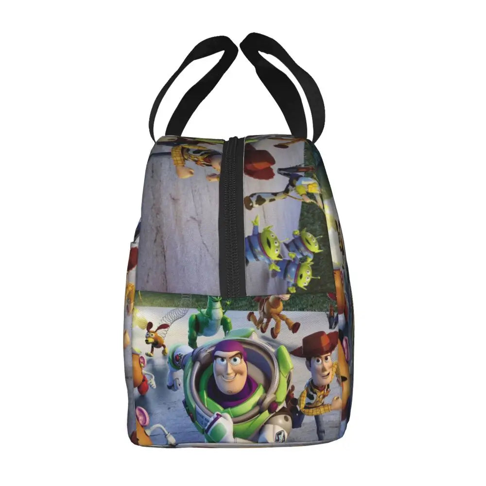 Custom Toy Story Buzz Ranger Suit Insulated Lunch Bag Reusable Thermal Cooler Bento Box For Women Food Container Tote Bags