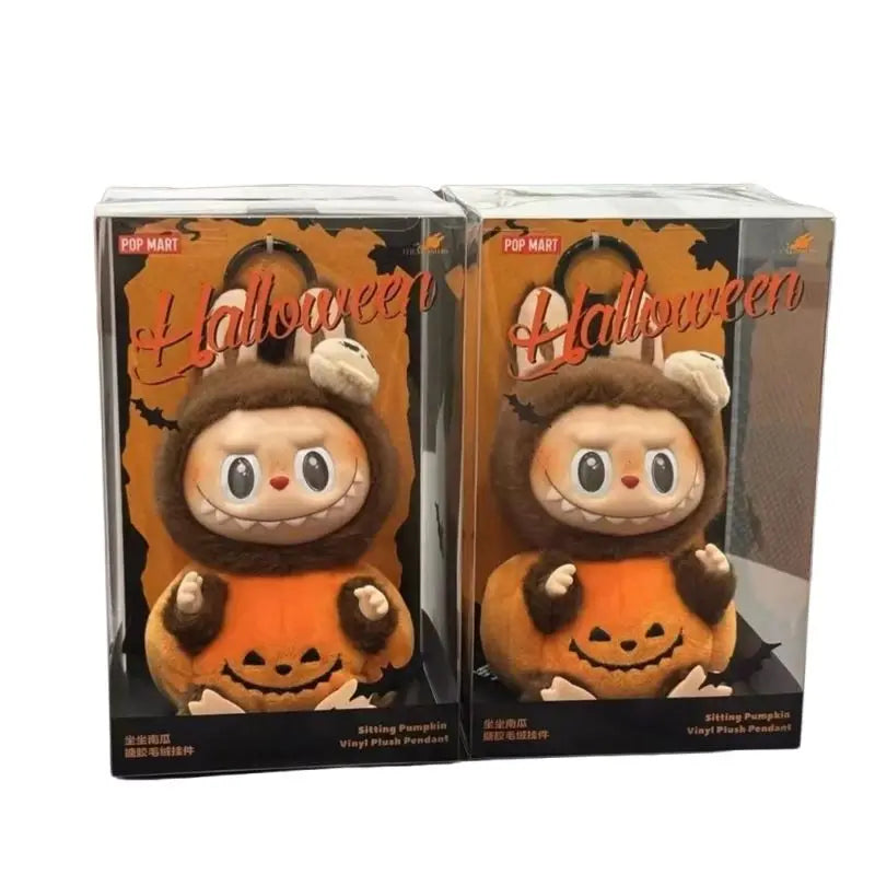 Replica Labubu Keychain Halloween Pumpkin Strange Carnival Labubu Pendant Surprise Collectible Doll Creative Ornament Toy Gift