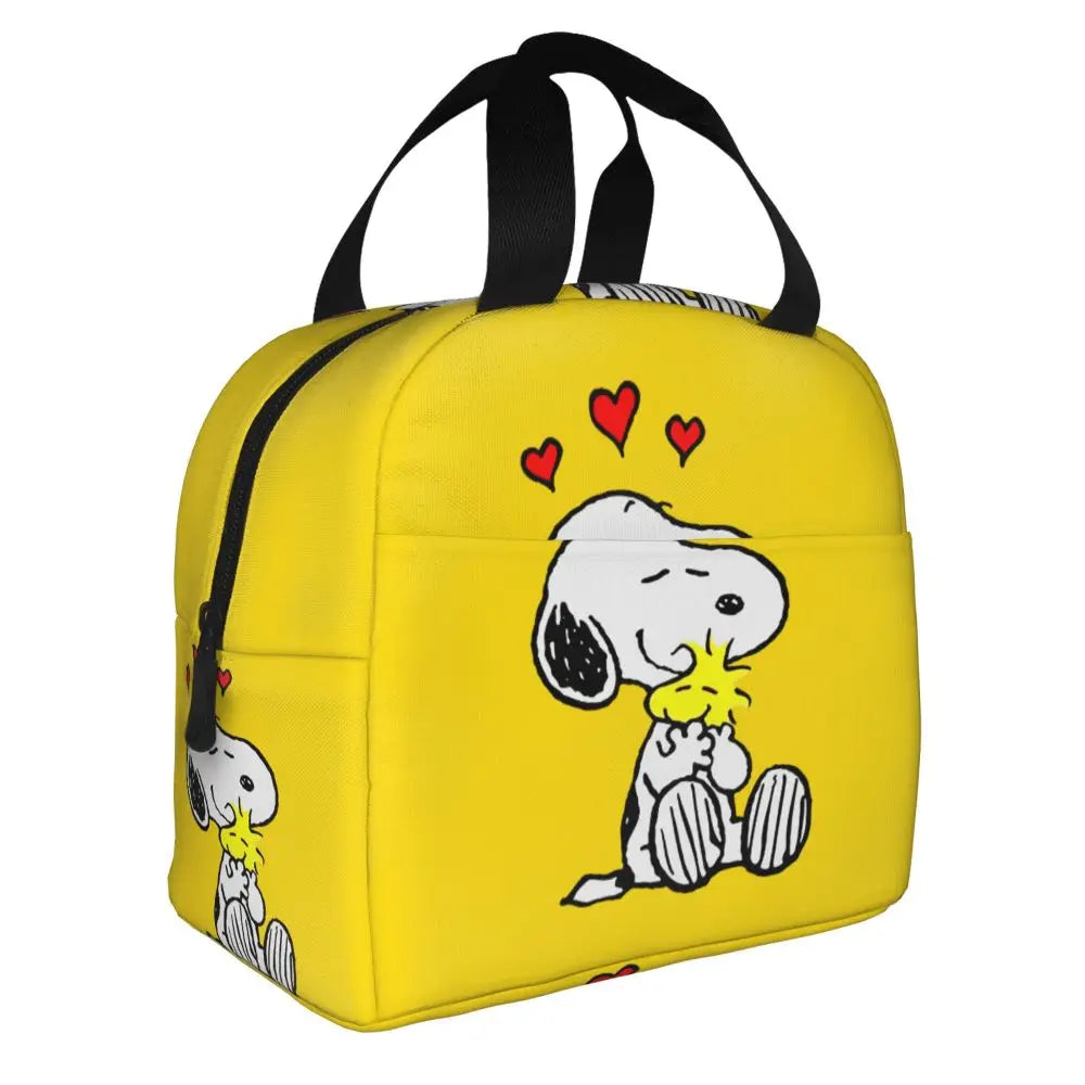 Custom Funny Cartoon Snoopy Lunch Box Waterproof Thermal Cooler Food Insulated Lunch Bag Kids For Kids Portable Picnic Tote Bags