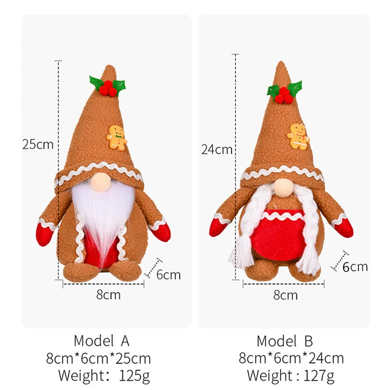 1Pc Gnome Faceless Plush Doll Santa Elf Doll Christmas Decoration for Home Xmas Table Ornaments New Year 2025 Natal Navidad