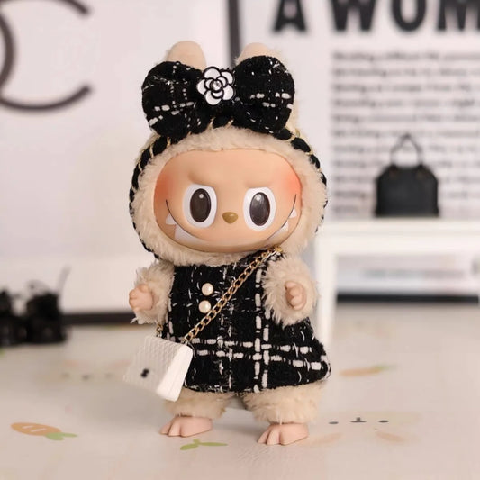 17cm Labubu Doll Clothes Advanced luxury design customization Heartbeat Macaron Labubu Doll Clothes Changing Light clothes