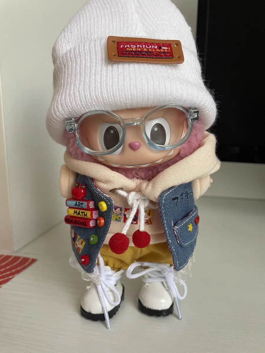 Hot Labubu Doll Clothes Fashion Clothes Hoodies For 17cm Doll Clothes Color Match Hoodies Dolls Accessories Cute Little Cloths