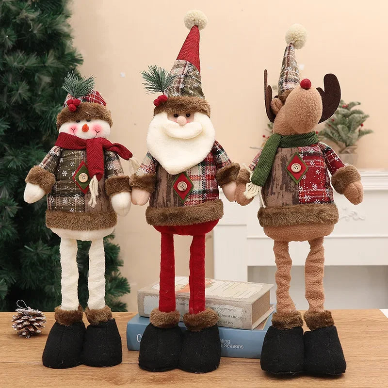 Cute Christmas Decoration Santa Claus Elk Santa Doll Christmas Ornaments Supplies New Year Home Decor Kid Gifts Navidad Natal