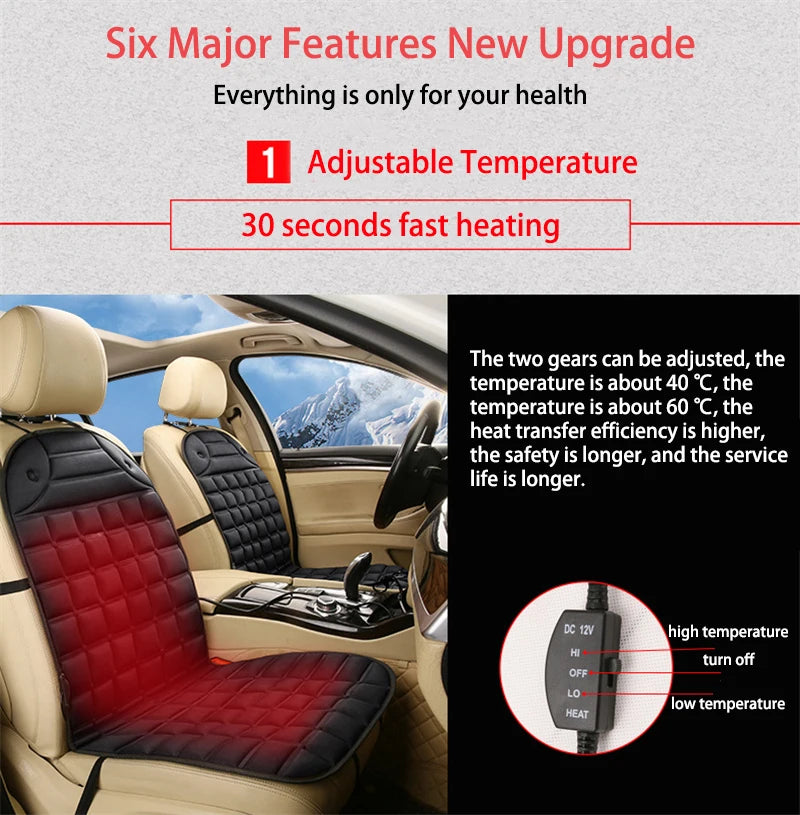 12V Car Heated Seats Winter Seat Heater Car Seat Heating Cushion Covers Car Electric Heated Seat Car Styling Winter Pad Cushions