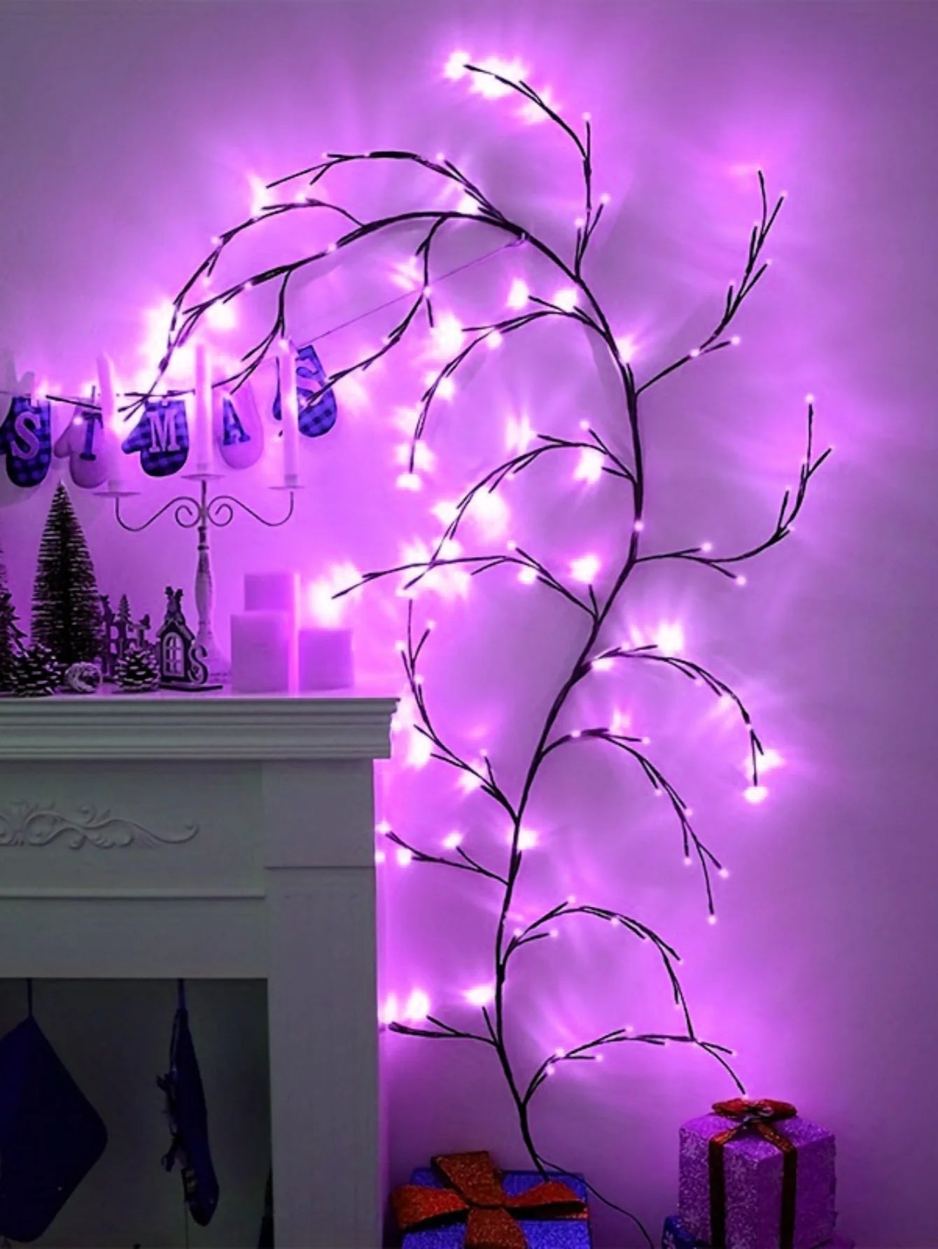 USB Flexible Willow Vine Light Home Wedding Decorations DIY Rattan Tree Luminous Branch Light Wall Fireplace Party Bedroom