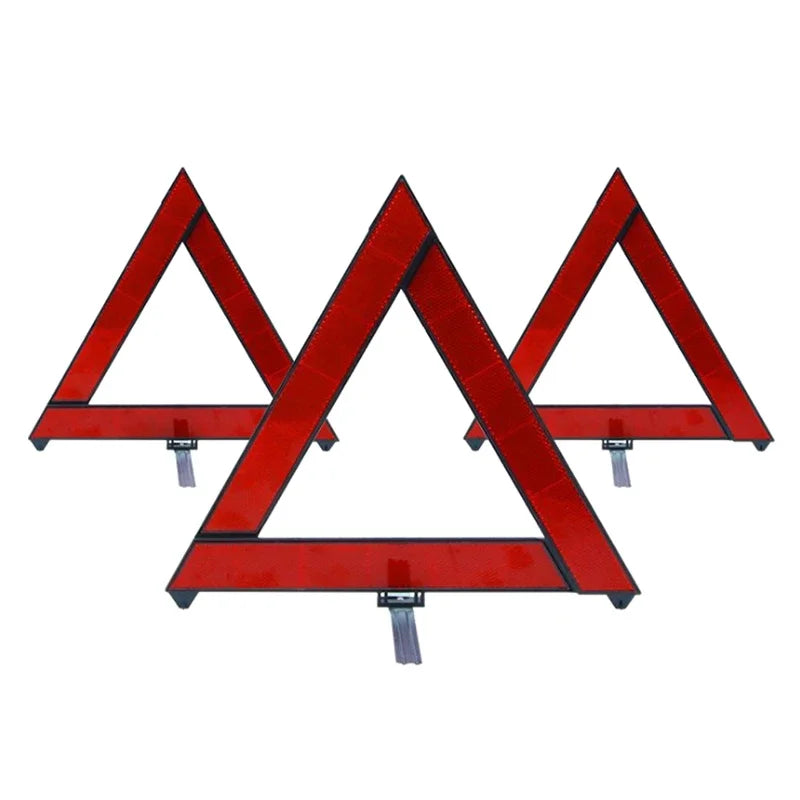 Car Tripod Folded Stop Sign Reflector Car Emergency Breakdown Warning Tool Triangle Red Reflective Safety Hazard Car Accessories