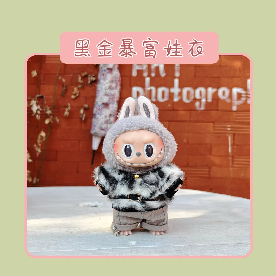 Hot Labubu Doll Clothes Fashion Clothes Hoodies For 17cm Doll Clothes Color Match Hoodies Dolls Accessories Cute Little Cloths