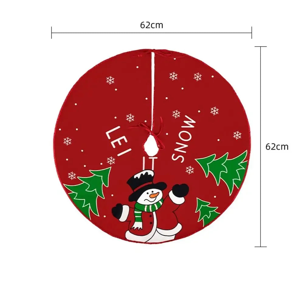 62CM Cartoon Christmas Tree Skirt Crafts Tree Surround Base Set Merry Christmas Decorations for Home Xmas Ornaments Navidad