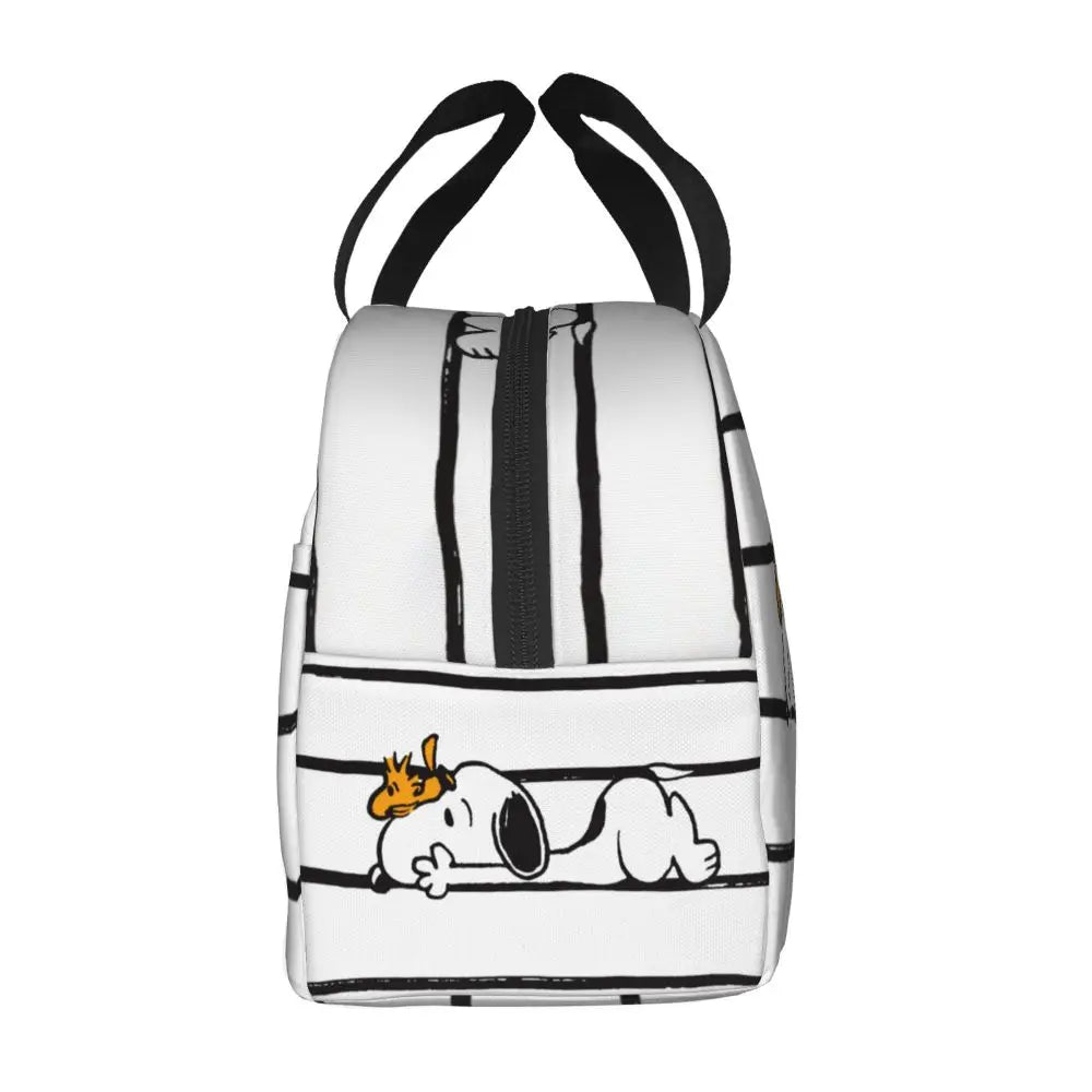 Custom Funny Cartoon Snoopy Lunch Box Waterproof Thermal Cooler Food Insulated Lunch Bag Kids For Kids Portable Picnic Tote Bags