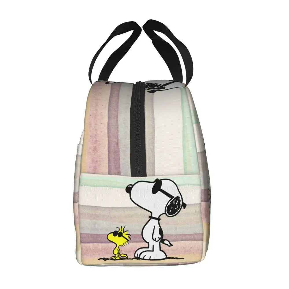 Custom Funny Cartoon Snoopy Lunch Box Waterproof Thermal Cooler Food Insulated Lunch Bag Kids For Kids Portable Picnic Tote Bags