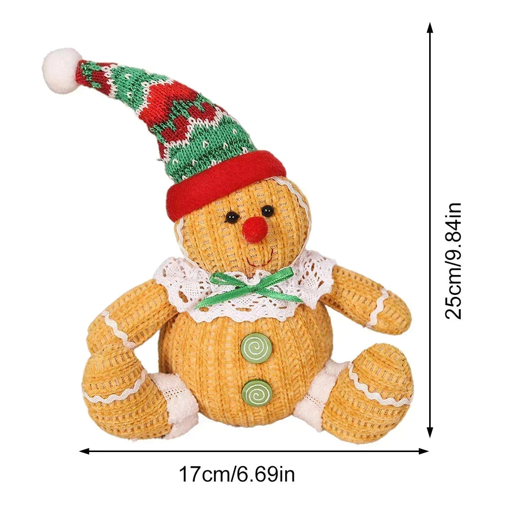 1PC Gingerbread Doll Plush Christmas Tree Pendant For Gingerbread Man Xmas Tree Hanging Ornament Indoor Pendant Decoration