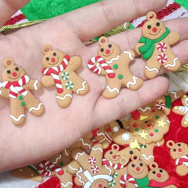 6/12Pcs Gingerbread Man Ornaments for Xmas Tree Decorations Gingerman Figurines Mini Hanging Pendant Christmas Holiday Decor