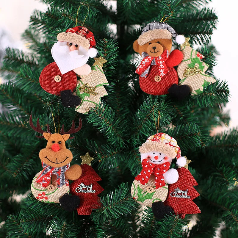 2023 Happy New Year Xmas Ornaments Diy Xmas Gift Santa Claus Snowman Tree Pendant Doll Hang Decorations for Navidad Home Decor