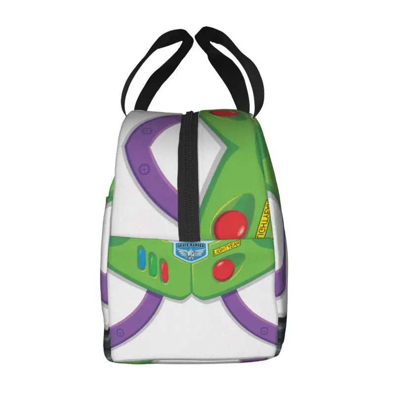 Custom Toy Story Buzz Ranger Suit Insulated Lunch Bag Reusable Thermal Cooler Bento Box For Women Food Container Tote Bags