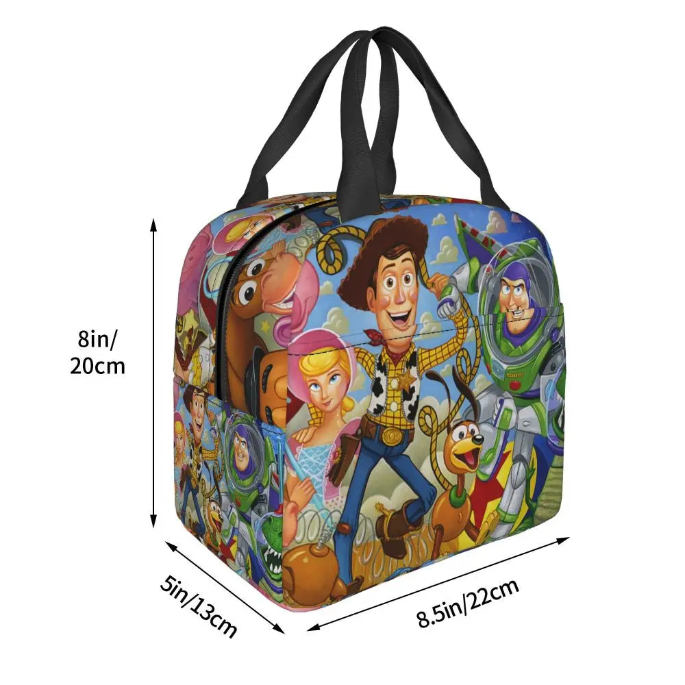 Custom Toy Story Buzz Ranger Suit Insulated Lunch Bag Reusable Thermal Cooler Bento Box For Women Food Container Tote Bags