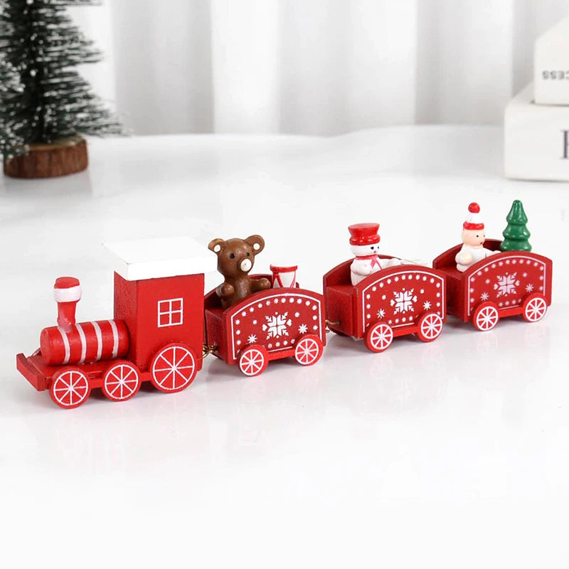 Christmas Wooden Train Ornament Merry Christmas Decoration For Home 2024 Xmas Kids Gifts Noel Natal Navidad New Year 2024