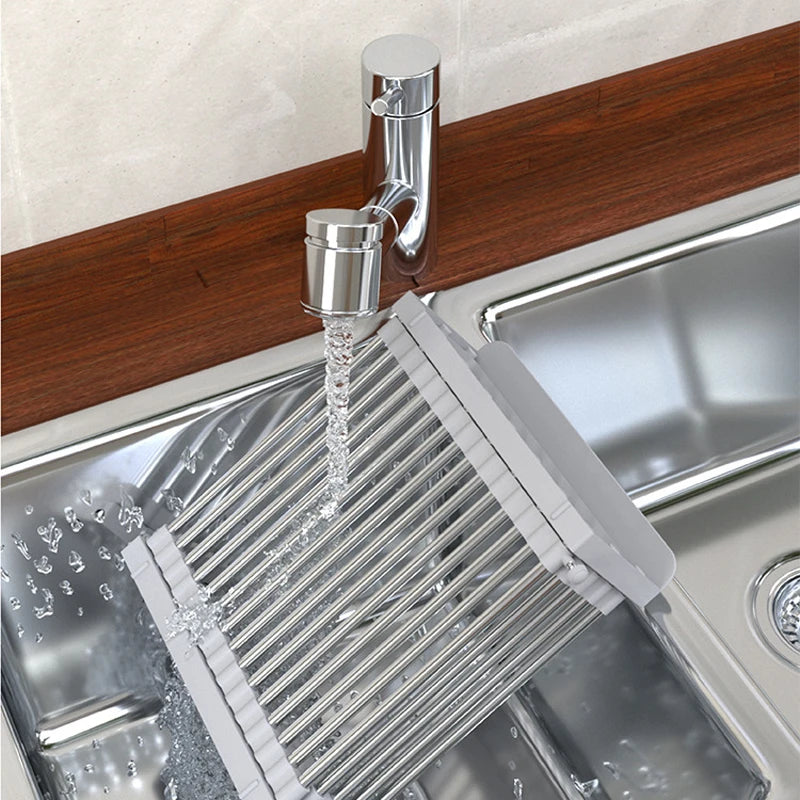 Stainless Steel Telescopic Sink Drain Rack Fruit And Vegetable Dishes And Chopsticks Washing Vegetable Drain Basket