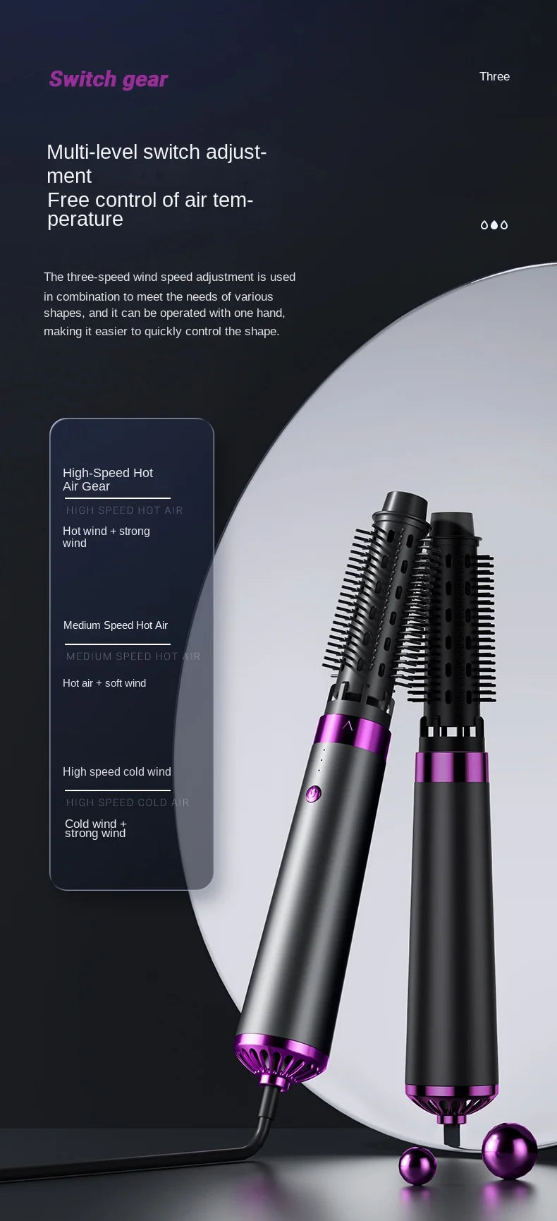 5 in 1 Quality Hairdryer Comb Hot Air Comb for Curling and Straightening Hair Automatic Straight Hair Comb Styling Hair Dryer