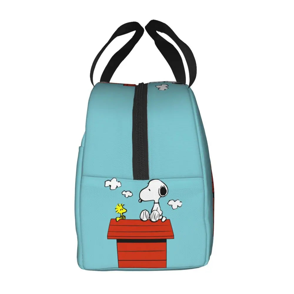 Custom Funny Cartoon Snoopy Lunch Box Waterproof Thermal Cooler Food Insulated Lunch Bag Kids For Kids Portable Picnic Tote Bags