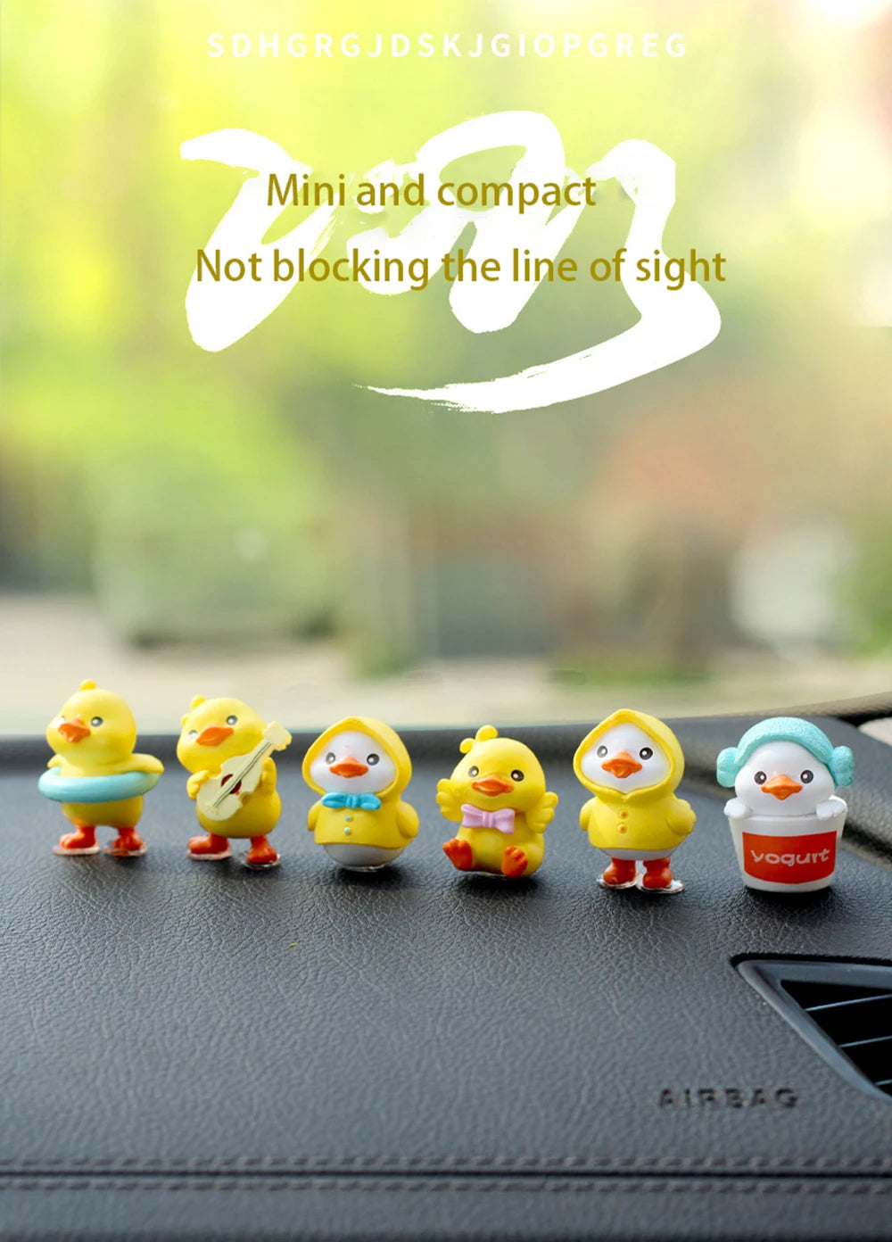 Anime Figure Swing Duck Model Decor Little Yellow Duck Auto Rearview Mirror Hanging Pendant Cute Car Ornaments Accessories Gifts