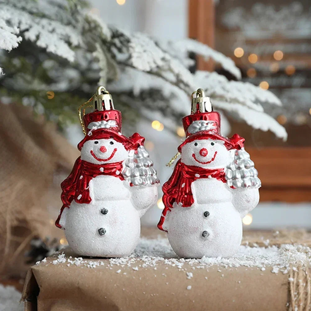 2pcs Snowman Christmas Balls Ornaments Xmas Tree Hanging Bauble Pendant Christmas Decorations For Home New Year Party Navidad