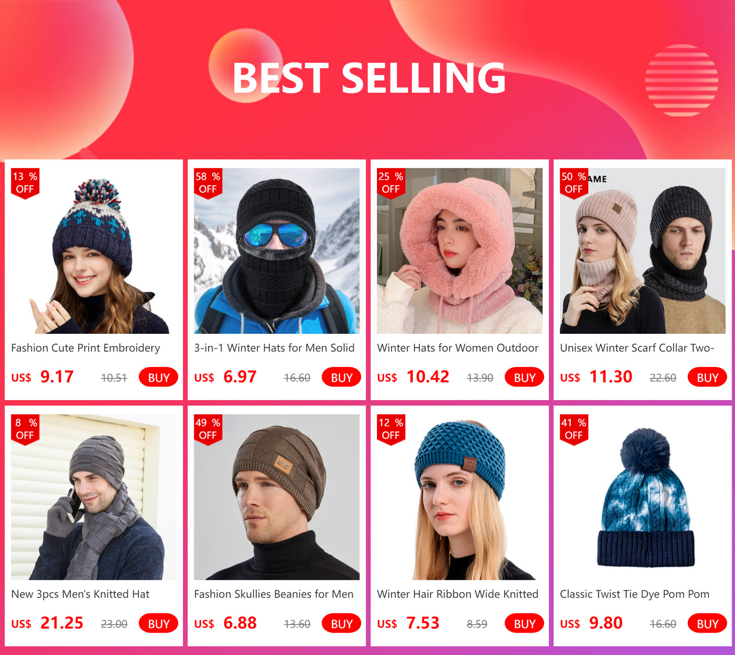 Winter Hat with Scarf Set Skullies Beanies for Men Knitted Hat Women Mask Thicken Balaclava Earflap Wool Bonnet Male Neck Tube