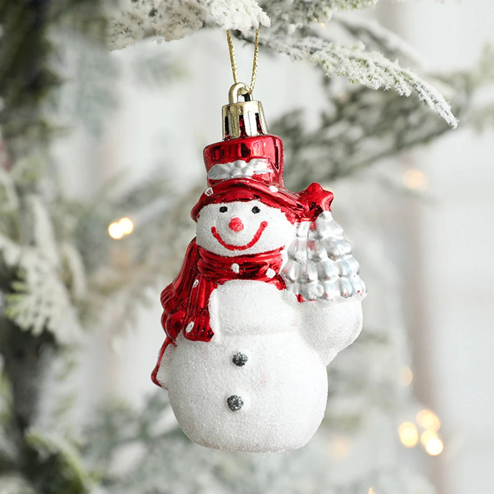 2pcs Snowman Christmas Balls Ornaments Xmas Tree Hanging Bauble Pendant Christmas Decorations For Home New Year Party Navidad