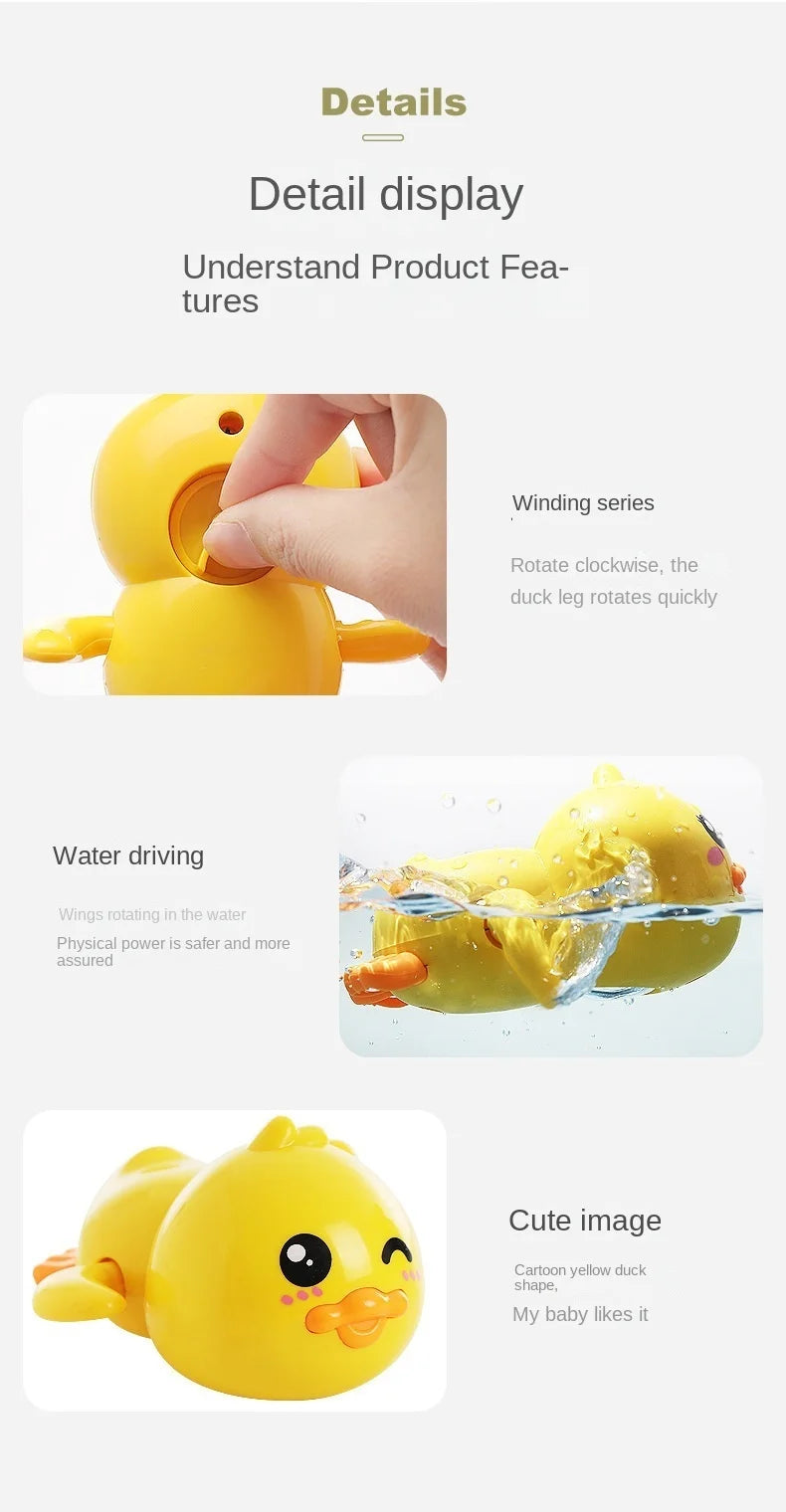 Baby Bath Toys Swimming Bathing Ducks Water Game Cartoon Animal Whale Turtle Classic Clockwork Toys For Toddler 12 24months