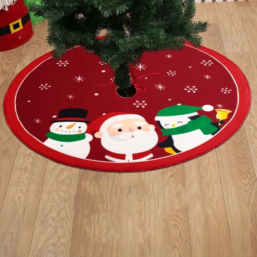 62CM Cartoon Christmas Tree Skirt Crafts Tree Surround Base Set Merry Christmas Decorations for Home Xmas Ornaments Navidad